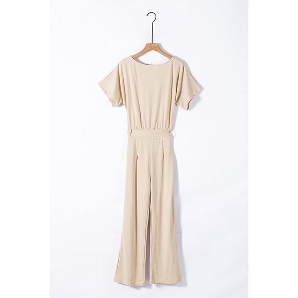 Azura Exchange  Apricot Oh So Glam Belted Wide Leg Jumpsuit - Picture 7 of 15